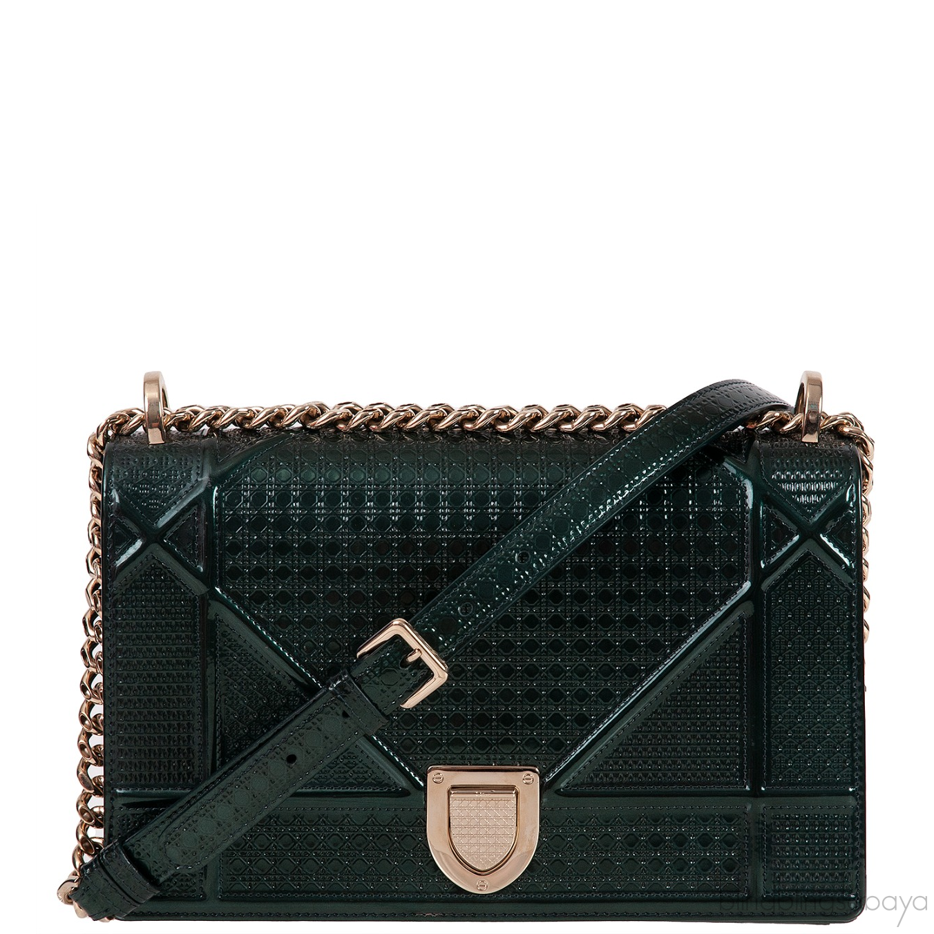CHRISTIAN DIOR Diorama Emerald Green Flap Shoulder Bag