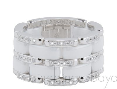 White Ceramic Diamond Ultra Ring