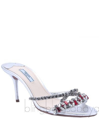 Jewel Embellished Silver Sandals