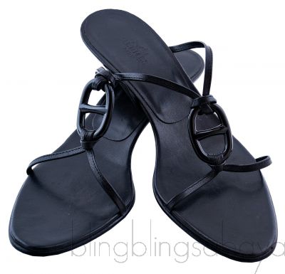 Black "Kiss" Sandals