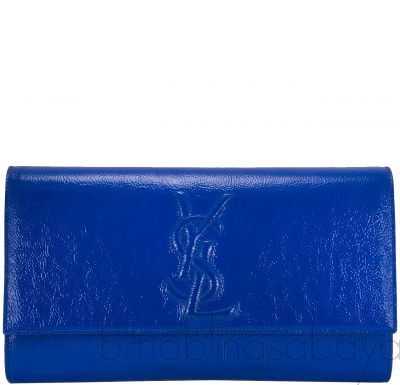 Blue Patent Leather Clutch