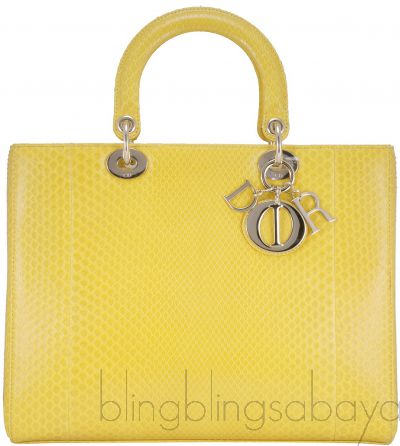 Lady Dior Yellow Python