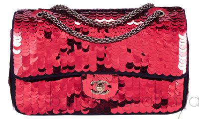 Red Sequins Mademoiselle Flap Bag