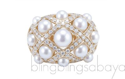 Pearl Diamond Matelasse Ring 