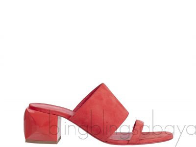 Suede Red Coral Sandals