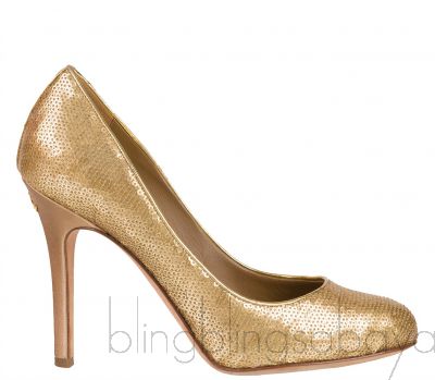 Metallic Gold Sequin Heels