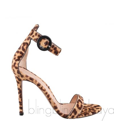 Portifino Leopard Calf Hair Sandals