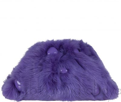 Purple Shearling Pouch