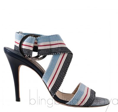 Stripe Multi-color Strappy Sandals 