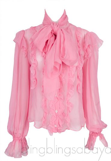 Pink Sheer Long Sleeve Shirt