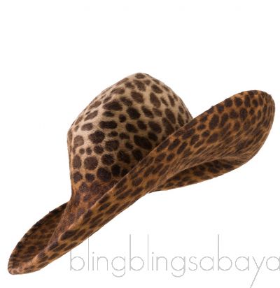 Leopard Print Wide Brim Hat