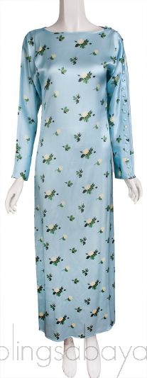 Sky Blue Floral Maxi Dress