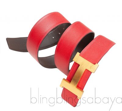 Red Epsom "H" Reversible Belt
