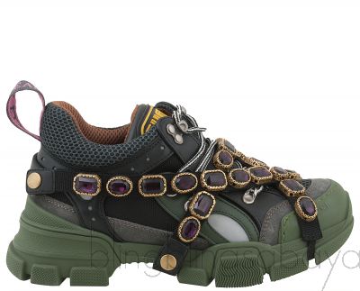 Flashtrek Green Sneaker with Crystals