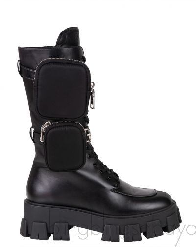 Black Monolith Leather Boots
