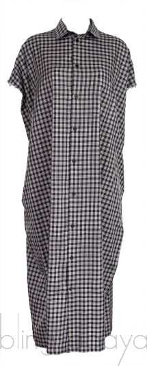 Grey Checkered Oversized Shirt Dress