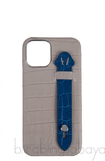 Iphone 12 Pro Grey and Blue Crocodile Phone Case