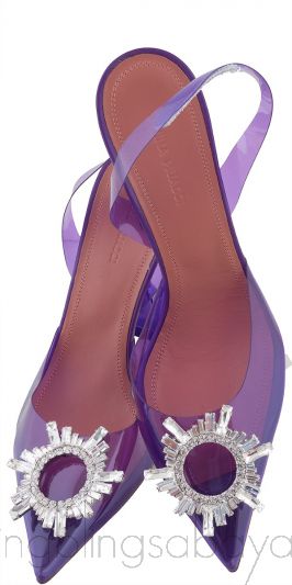 Purple Begum Crystal-embellished PVC Slingback