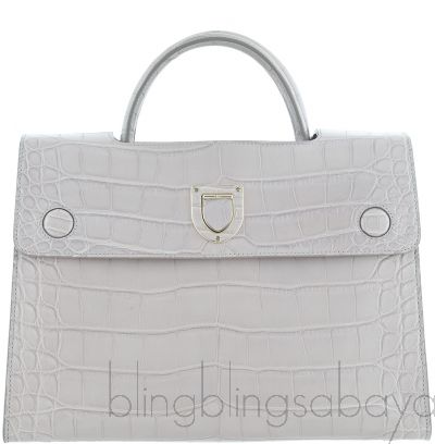 Diorever Grey Crocodile Medium Bag