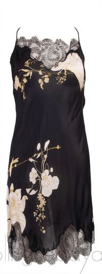 Black Floral Print Lace Trim Cami Dress  