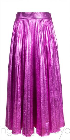 Metallic Pink Pleated Skirt 