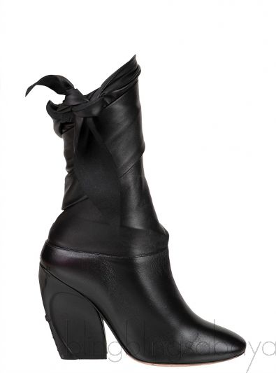 Black Dior Wrap Around Leather Boots