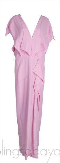 Lorre Cape-effect Ruffled Crepe Gown