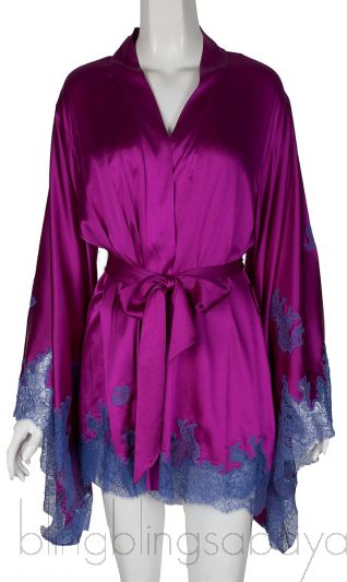 Fuchsia Lace Trimmed Cami Dress & Robe
