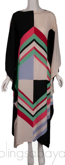 Multicolored Scarf Silk Dress