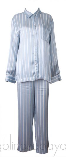 Dust Blue Stripe Pajama Set