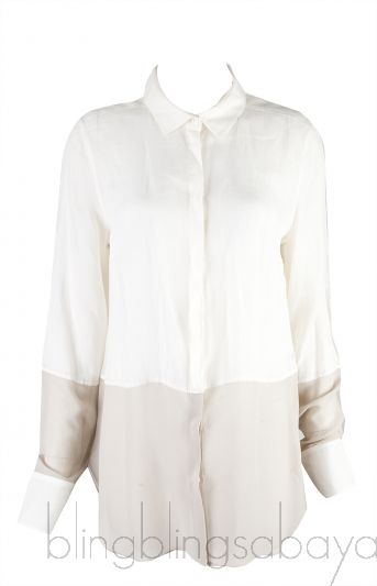 Linen Bi-color Long Sleeve Shirt 