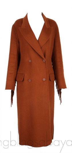 Brown Hazeen Fringe Coat