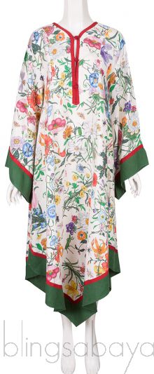 Printed Asymmetric Kimono Dress