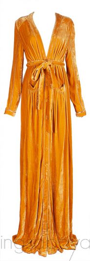 Marigold-Yellow Velvet Dress