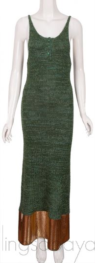 Metallic Paneled Knitted Maxi Dress