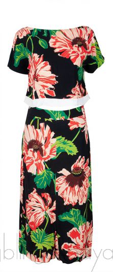 Black Floral Printed Crop Top & Shorts