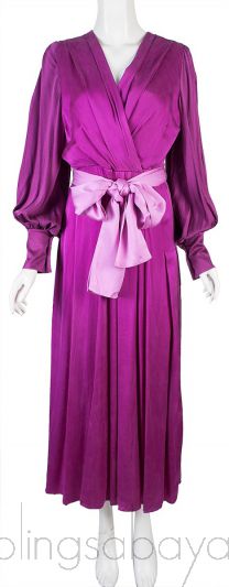 Purple & Pink Belted Maxi Dress 
