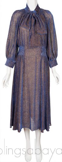 Blue Velvet Self-tie Neck Midi Dress