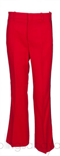 Red Wide Hem Trouser