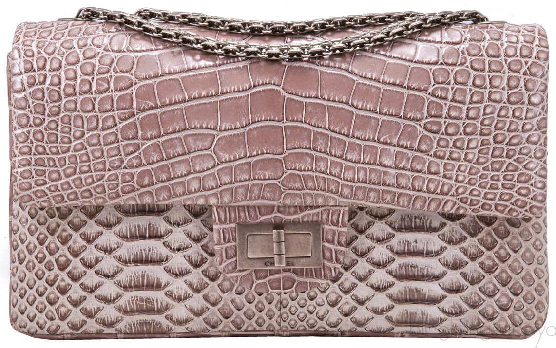 Chanel Black Crocodile Stitch Satin Reissue 2.55 227 Double Flap Bag, myGemma, JP