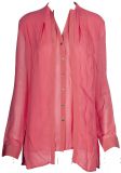 Coral Silk Long Sleeve Shirt