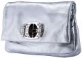 Metallic Silver Crystal Clutch Bag