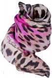 Pink Leopard Voile Scarf