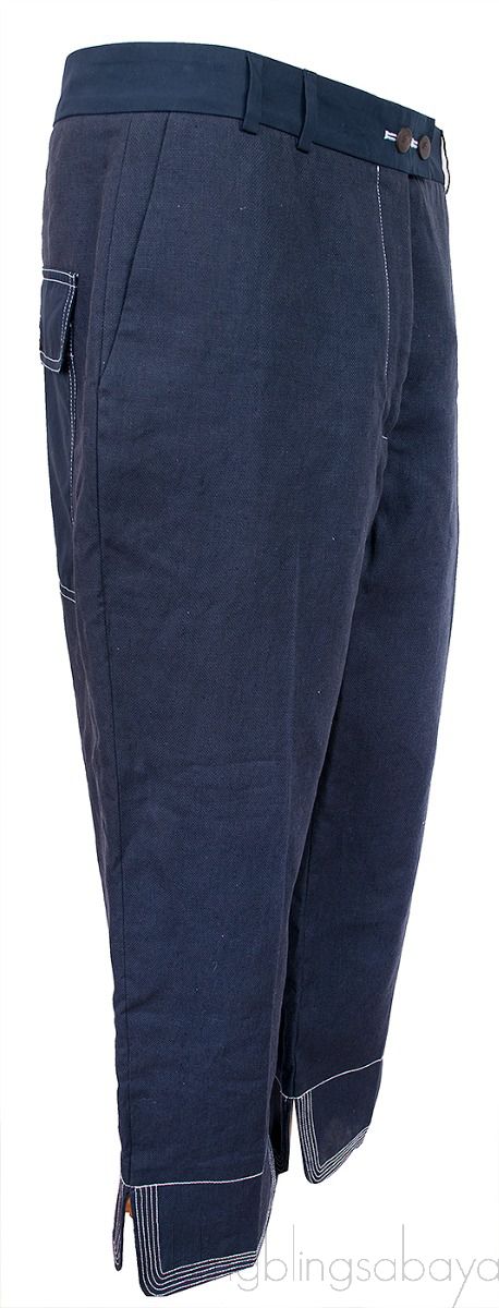 Navy Blue Cropped Trouser