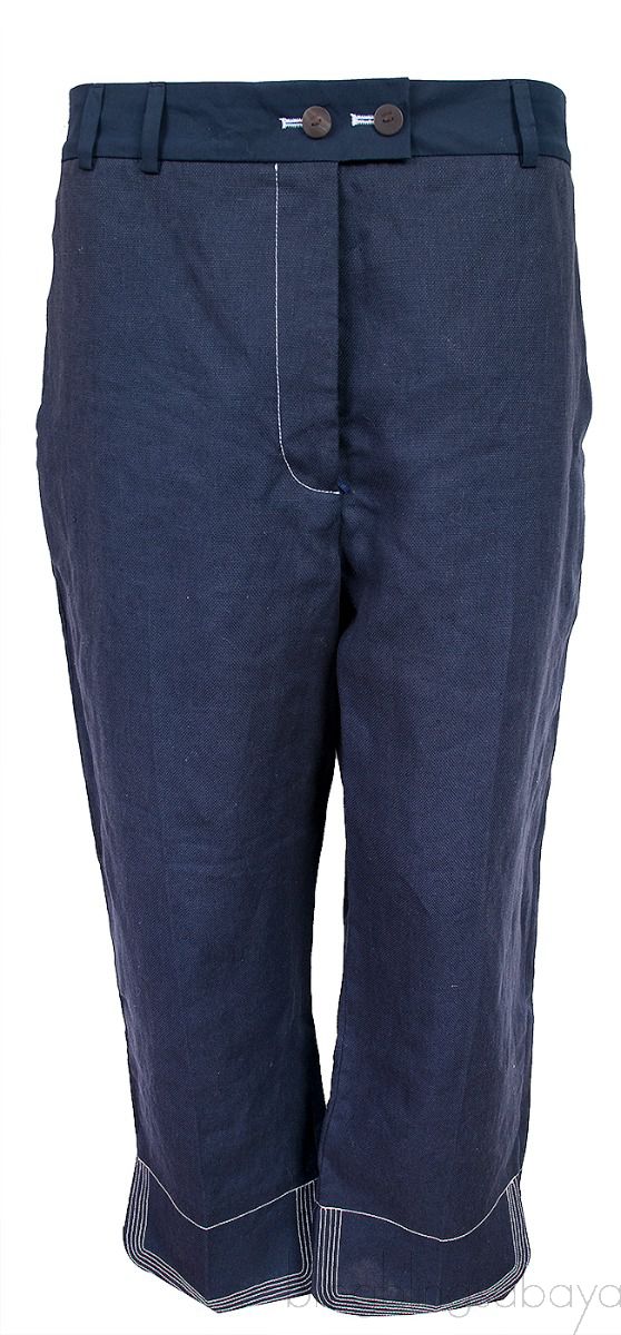 Navy Blue Cropped Trouser