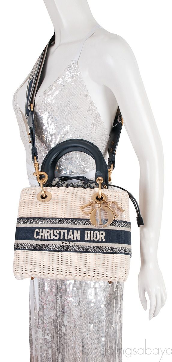 Lady Dior Natural Wicker & Dior Oblique Medium 
