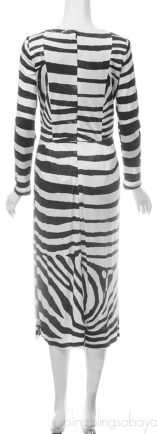 Zebra Print Stretch Midi Dress