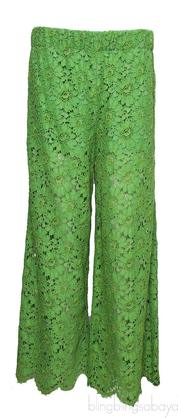 Green Floral Lace Trouser