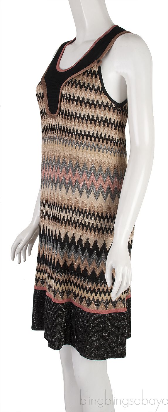 Zigzag Pattern Sleeveless Mini Dress
