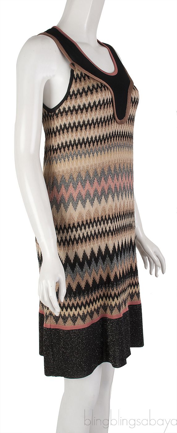 Zigzag Pattern Sleeveless Mini Dress